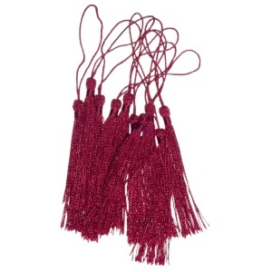 Ciucure 8cm cu agatatoare textil 10/set bordo