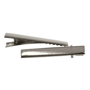 Clama metalica pentru par 5,5x0,8cm argintiu inchis 2/set
