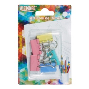 Clema metal pentru hartie 2,5cm 5/set multicolor 505855