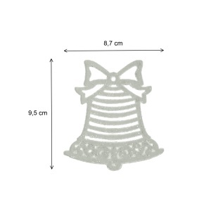 Clopotel plastic alb cu sclipici 8,7x9,5cm 6 buc/set - Img 2