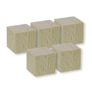 Cub lemn natur 2x2x2cm 5/set