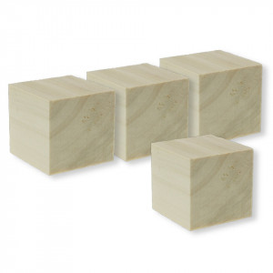 Cub lemn natur 3x3x3cm 4/set