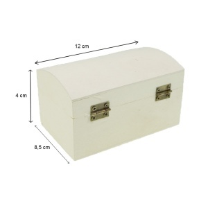 Cutie lemn dreptunghiulara cu capac usor bombat nefinisata cu inchizatoare clapeta 12x7x7,5cm - Img 3