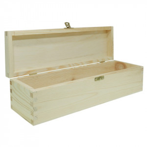 Cutie lemn pentru vin cu inchizatoare clapeta 36x11x10,5cm SW241 - Img 2
