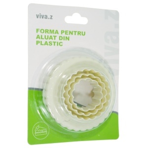 Decupator plastic forma floare 3,5-8,5cm 3/set culori diverse 055427/T05151