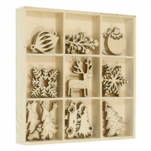 Figurine placaj Craciun-3 3,4-1,8cm 45/set DP Craft DPDN-097