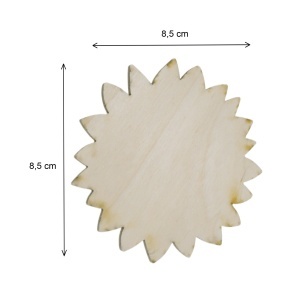 Floare model crizantema placaj pirogravat 8,5x8,5cm - Img 2
