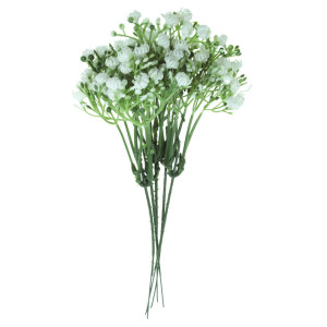 Floarea miresei plastic alba 5 ramificatii 23cm 5/set