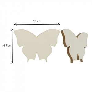 Fluture placaj model-3 6,3x4,5cm 2/set - Img 2