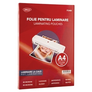 Folie laminare 21,6x30,3cm 80 microni 100/set FO480 DACO