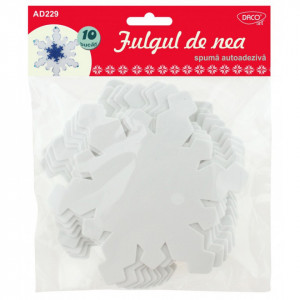 Fulg carton buretat alb cu adeziv 14,5cm 10/set Daco AD229