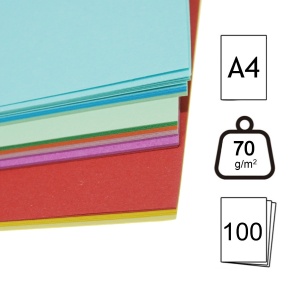 Hartie color 10 culori A4 70g 100/set Color Paper - Img 2