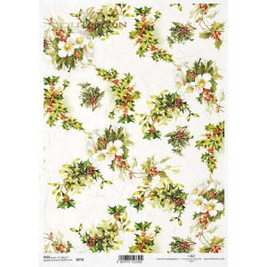 Hartie de orez A4 Ilex si flori de maces 25-30g ITD R0776