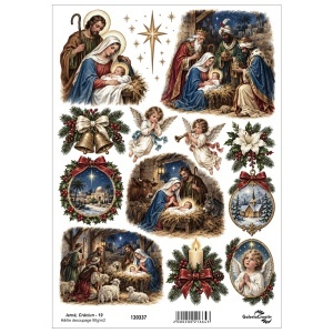 Hartie decoupage Iarna, Craciun - 19 20x27,5cm 90g
