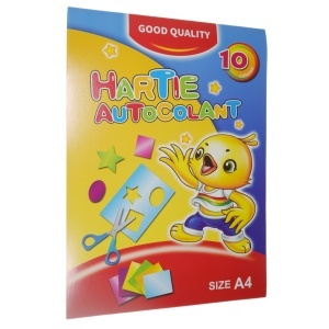 Hartie glasata autocolanta lucioasa 10 culori A4 10/set Sky Glory SG-0057