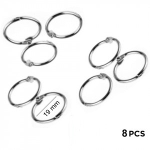 Inel scrapbooking argintiu 1,9cm 8/set MP PA343-1 - Img 2