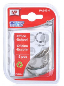 Inel scrapbooking argintiu 3,8cm 5/set MP PA343-4