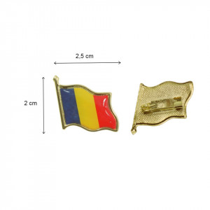Insigna tricolor steag cu ac brosa 2,5x2cm 12/set 512158 - Img 2