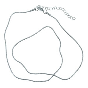Lant rotund cu inchizatoare 1,2mm x 46cm argintiu