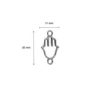 Link metalic argintiu inchis mana fatima 20x11mm 20/set - Img 2