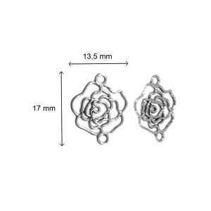 Link metalic argintiu trandafir 17x13,5mm 20/set - Img 2