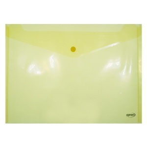 Mapa plastic transparent plic cu capsa A4 Spree galben PP76105