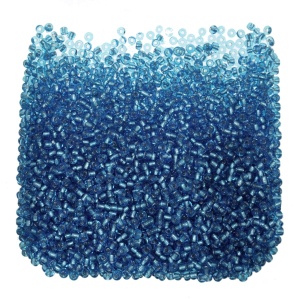 Margele nisip rotunde albastru deschis interior argintiu 2mm 60g