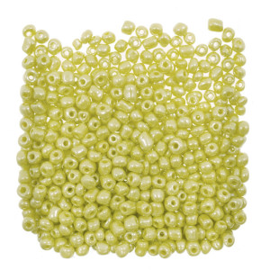 Margele nisip rotunde galben perlat 4mm 60g