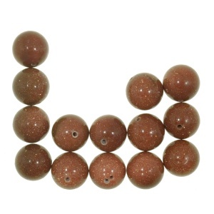 Margele tip semipretioase piatra soarelui maro 14mm 50g