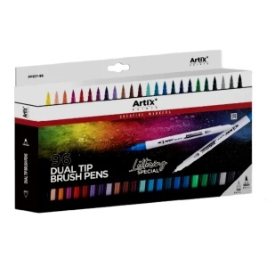 Marker 2 capete liner 0,4mm/pensula 3,5mm 96 culori/set Artix PP917-96