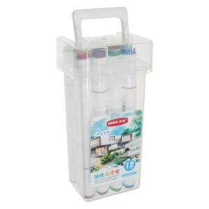 Marker pe baza de alcool cu 2 capete varf rotund si tesit 1mm/2-5mm 12/set 841622