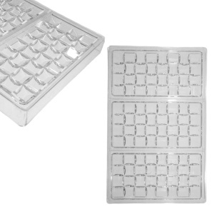 Matrita plastic dur tablete de ciocolata mozaic 27,3x17,2cm 3/set T05269 - Img 2