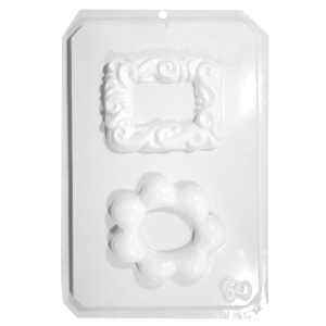 Matrita plastic rama floare ovala si rama dreptunghiulara 8x10cm, 9,5x10,5cm 24595