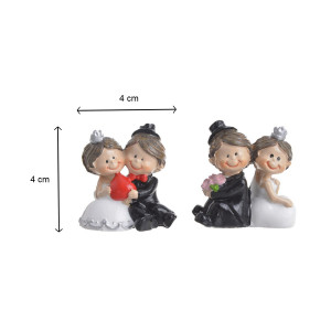 Miniatura mire si mireasa rasina 4x4cm 2 modele/set Canea RD21-0799 - Img 2