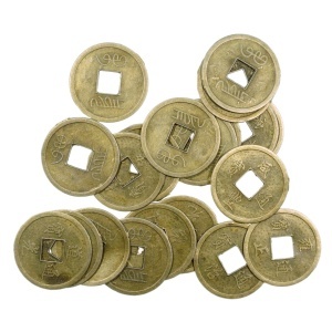 Moneda chinezeasca Feng Shui metal bronz 2,3cm 20/set