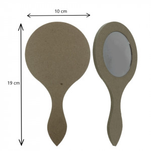 Oglinda rotunda pe suport mdf cu maner 19x10cm - Img 2