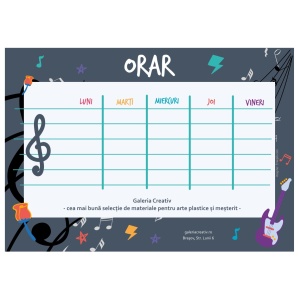 Orar scolar carton A5 model Muzica