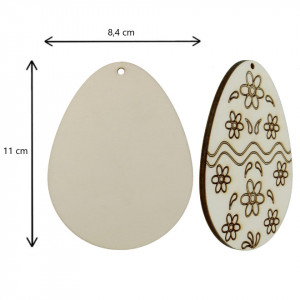 Ou placaj pirogravat model-2 cu gaura 11x8,4cm - Img 2