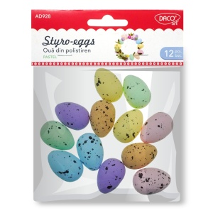 Ou polistiren pestrit multicolor 3,5cm 12/set DACO AD928