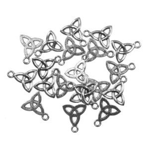 Pandantiv metalic argintiu nodul Trinitar 12x14mm 20/set