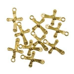 Pandantiv metalic auriu cruciulita 13x20mm 10/set