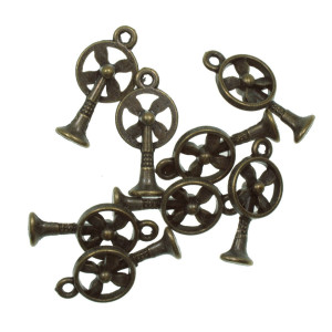 Pandantiv metalic bronz ventilator 12,5x25,5mm 8/set