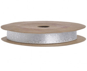 Panglica satinata alba cu stelute 10mm x 10m/rola Canea YXR-PL1809_08