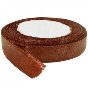 Panglica satinata maro roscat deschis 15mm x 21m/rola