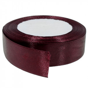 Panglica satinata visiniu mediu 25mm x 21m/rola