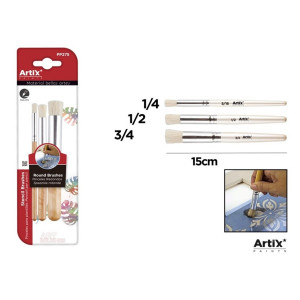 Pensula par porc pentru sablonare 3/set Artix 1/4-1/2-3/4 PP275 - Img 2