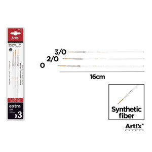 Pensula sintetica varf liner coada scurta 3/set Artix 2/0-3/0-0 PP249 - Img 2