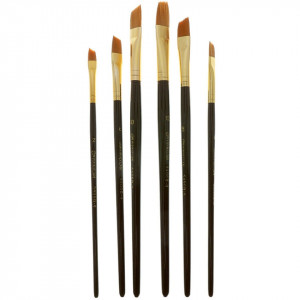 Pensula sintetica varf oblic coada scurta 6/set Giorgione 5406 - Img 3