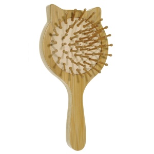 Perie lemn natur pentru par model pisica 15,5x8cm