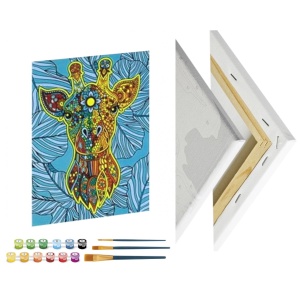 Pictura pe numere cu 12 culori si 3 pensule 30x40x1,5cm Girafa Creative Craft 150071 - Img 3